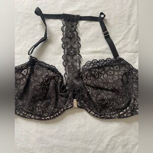 Victoria’s Secret Dream Angels Black Lace  Racerback Demi Bra Size 34D Unpadded